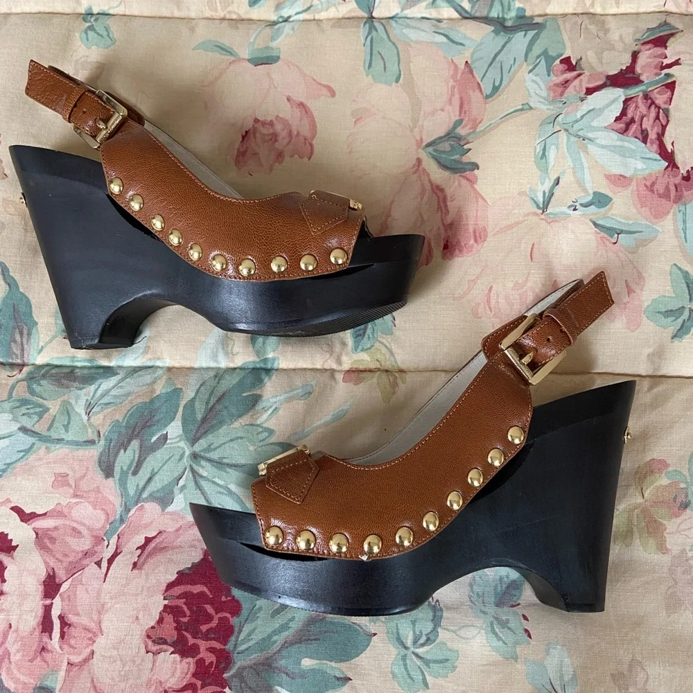 Michael Kors Brown Wedge Sandals - Picture 4 of 7